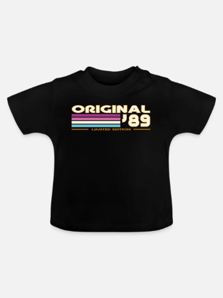 1989 - Baby Bio-T-Shirt mit Rundhals - Schwarz
