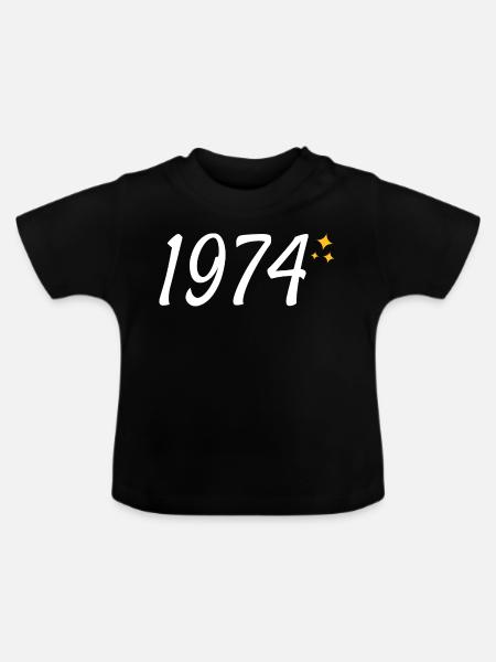 1974 - Baby Bio-T-Shirt mit Rundhals - Schwarz