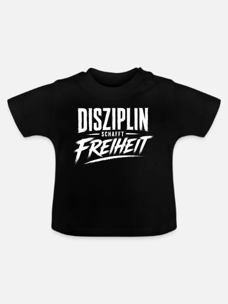 Disziplin schafft Freiheit - Baby Bio-T-Shirt mit Rundhals - Schwarz