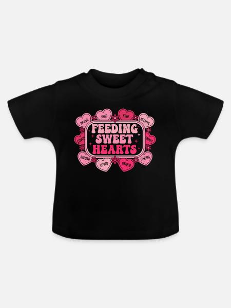 Caring Hearts: Bildung und Liebe - Baby Bio-T-Shirt mit Rundhals - Schwarz