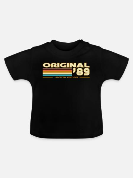 1989 - Baby Bio-T-Shirt mit Rundhals - Schwarz