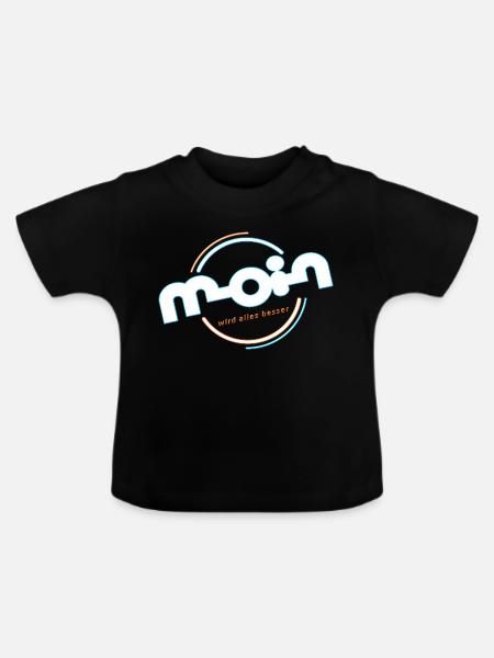 Moin - Baby Bio-T-Shirt mit Rundhals - Schwarz