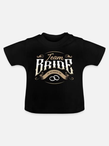 Team Bride 2027 - Baby Bio-T-Shirt mit Rundhals - Schwarz