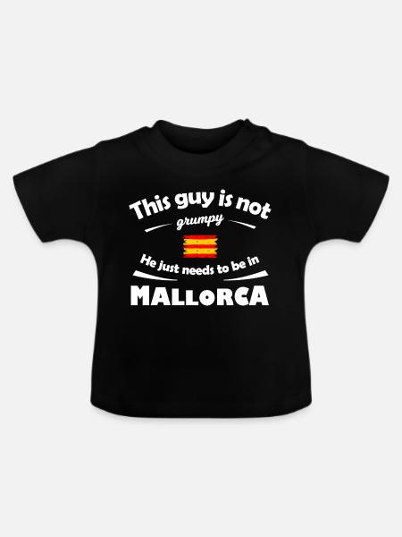 Mallorca Inselglück – Nicht Grumpy - Baby Bio-T-Shirt mit Rundhals - Schwarz