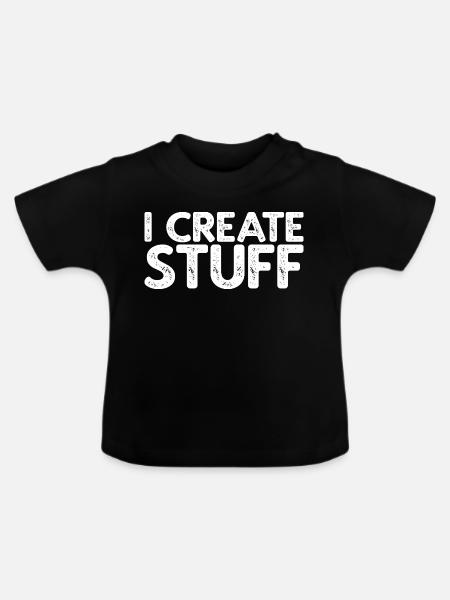 I Create Stuff - Baby Bio-T-Shirt mit Rundhals - Schwarz