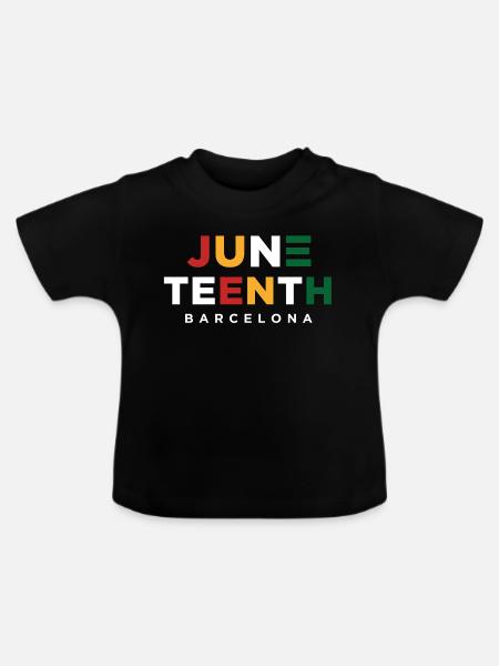 Juneteenth Barcelona Farbblock - Baby Bio-T-Shirt mit Rundhals - Schwarz