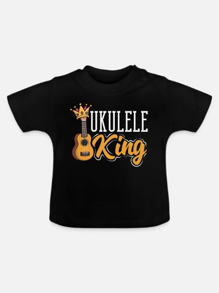 Lustiges Ukulele Designs Und Sprüche - Baby Bio-T-Shirt mit Rundhals - Schwarz