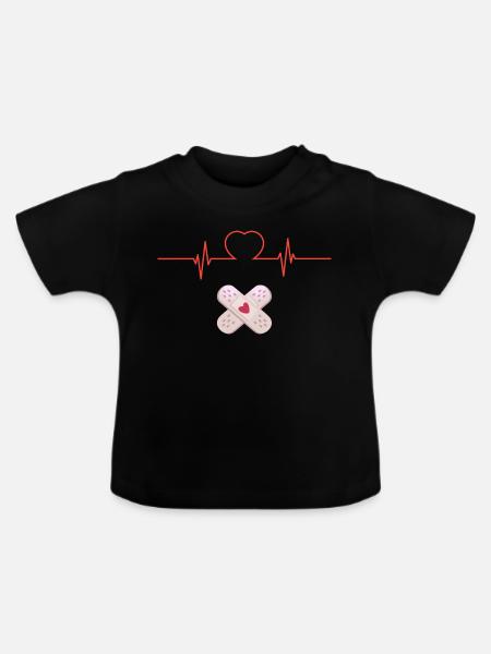 Herz und Crossdressings - Baby Bio-T-Shirt mit Rundhals - Schwarz