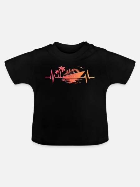 Sonnenuntergangskreuzfahrtschiff-Kreuzfahrt - Baby Bio-T-Shirt mit Rundhals - Schwarz