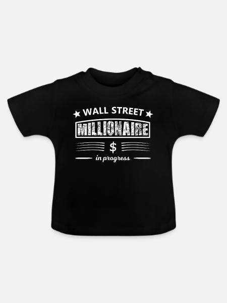 Wall Street Millionaire in Progress - Baby Bio-T-Shirt mit Rundhals - Schwarz