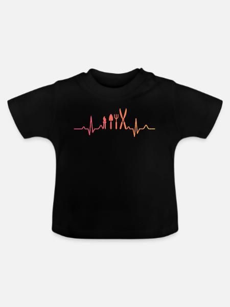 Sunset Heartbeat Gärtner Pflanzkübel - Baby Bio-T-Shirt mit Rundhals - Schwarz