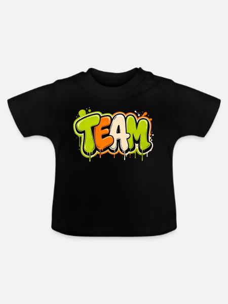 Team - Baby Bio-T-Shirt mit Rundhals - Schwarz