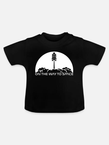 Start unter weißer Sonne - Baby Bio-T-Shirt mit Rundhals - Schwarz