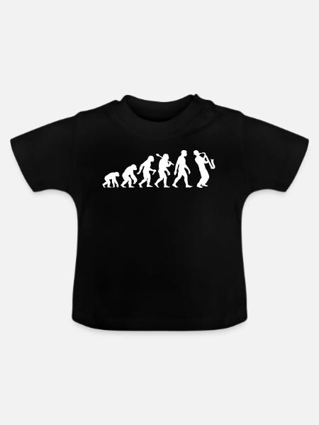 Saxophonist Evolution - Saxophon Jazz Musiker - Baby Bio-T-Shirt mit Rundhals - Schwarz