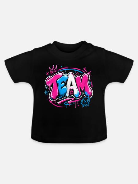 Team - Baby Bio-T-Shirt mit Rundhals - Schwarz