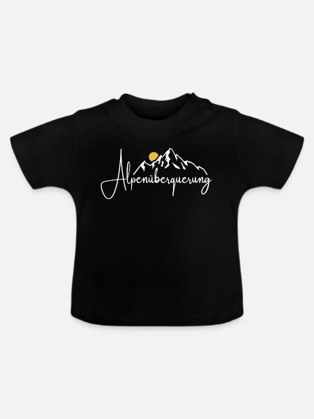 Alpen Überquerung - Wandern - Baby Bio-T-Shirt mit Rundhals - Schwarz