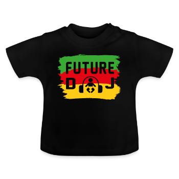 Future DJ Baby Music Music Baby Dicts - T-shirt bio col rond Bébé - noir - Devant