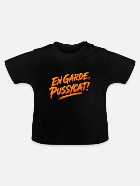Pussycat Französischer Spruch - Baby Bio-T-Shirt mit Rundhals - Schwarz