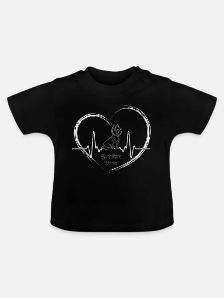 Yorkshire Herzschlag – Unendliche Liebe - Baby Bio-T-Shirt mit Rundhals - Schwarz