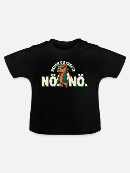 Beaver Streetstyle – Nö Nö Grafik - Baby Bio-T-Shirt mit Rundhals - Schwarz