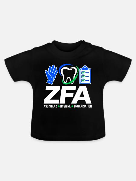ZFA – Assistenz Hygiene Organisation - Baby Bio-T-Shirt mit Rundhals - Schwarz