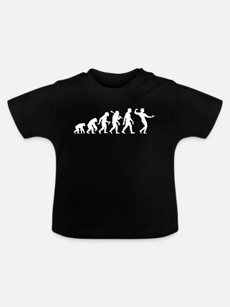 Bodybuilding Evolution Bodybuilder Krafttraining - Baby Bio-T-Shirt mit Rundhals - Schwarz