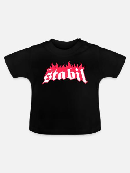 STABIL - FLAMES - Baby Bio-T-Shirt mit Rundhals - Schwarz