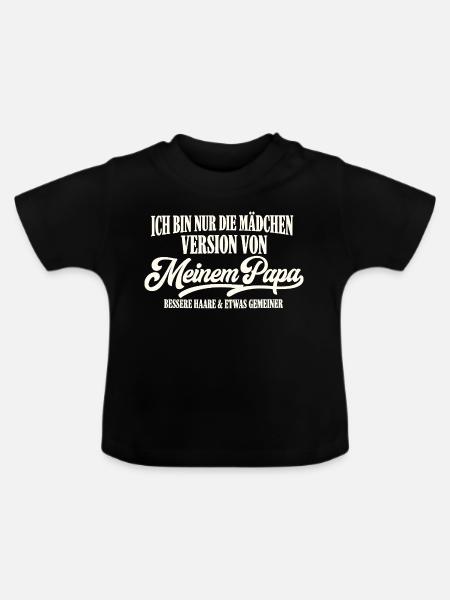 Mädchen Version Von Meinem Papa - Baby Bio-T-Shirt mit Rundhals - Schwarz
