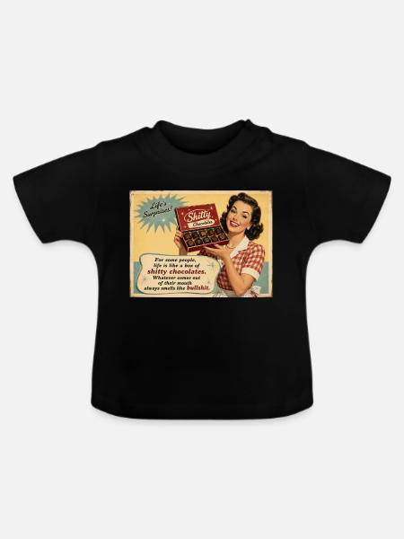 Die süße Ironie des Lebens - Baby Bio-T-Shirt mit Rundhals - Schwarz
