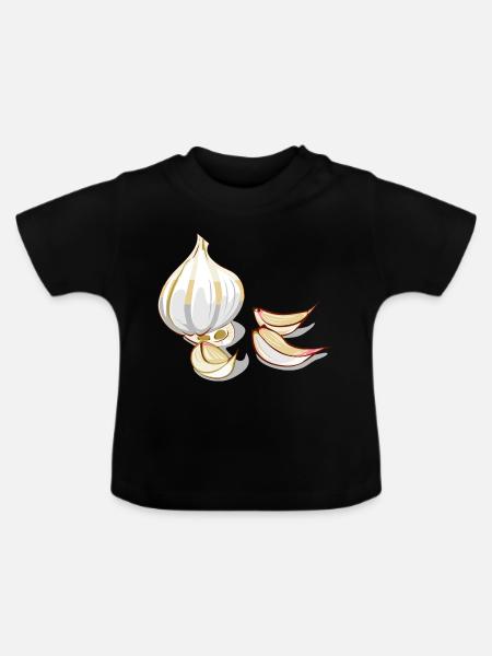 Knoblauch - Baby Bio-T-Shirt mit Rundhals - Schwarz