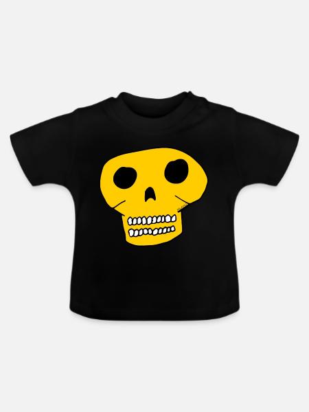 Totenkopf - Schädel - Baby Bio-T-Shirt mit Rundhals - Schwarz