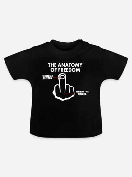 freiheit - Baby Bio-T-Shirt mit Rundhals - Schwarz