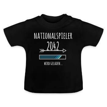 Fußball Baby Nationalspieler 2042 Geschenk - Baby Bio-T-Shirt mit Rundhals - Schwarz - Vorne