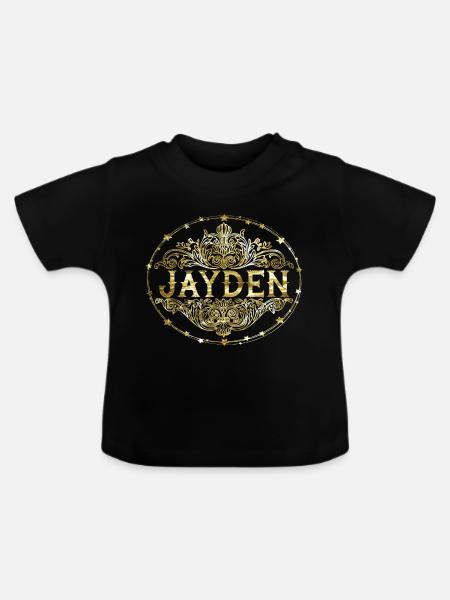 Jayden - Baby Bio-T-Shirt mit Rundhals - Schwarz