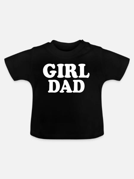 Girl dad - Baby Bio-T-Shirt mit Rundhals - Schwarz