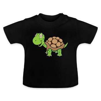 Turtle Solo - Baby Bio-T-Shirt mit Rundhals - Schwarz - Vorne