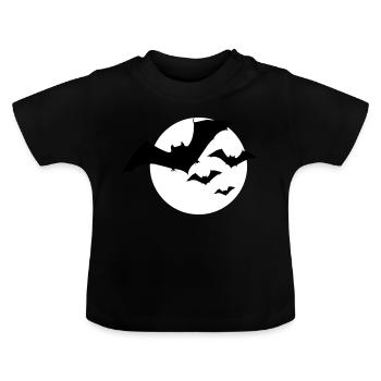 Halloween Fledermaus Schwarm 1c - Baby Bio-T-Shirt mit Rundhals - Schwarz - Vorne
