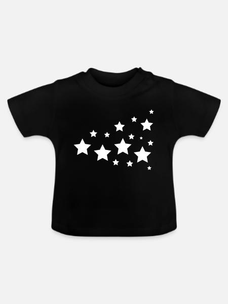 stars - Baby Bio-T-Shirt mit Rundhals - Schwarz