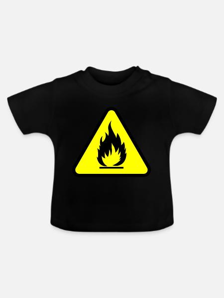FIRE SHIRT - Baby Bio-T-Shirt mit Rundhals - Schwarz