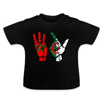 Maroc Algérie peace - T-shirt bio col rond Bébé - noir - Devant