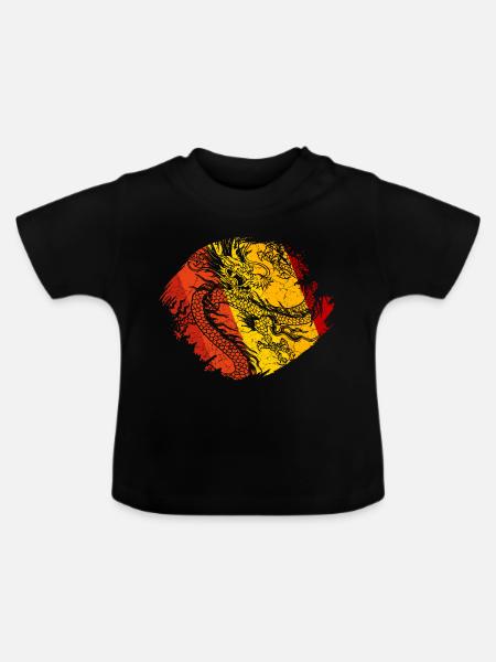 Chinesischer Drache - Baby Bio-T-Shirt mit Rundhals - Schwarz