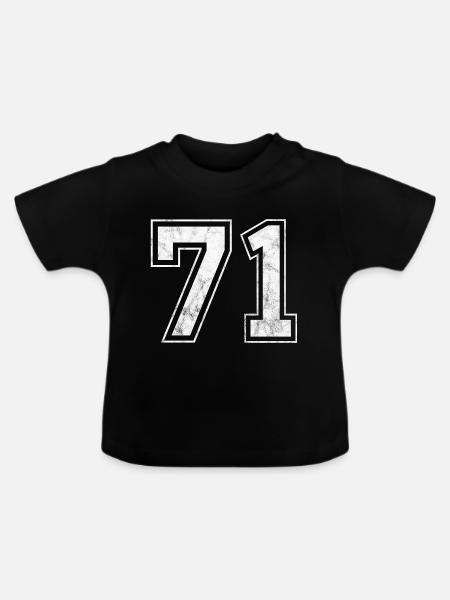 Anzahl 71 - Baby Bio-T-Shirt mit Rundhals - Schwarz