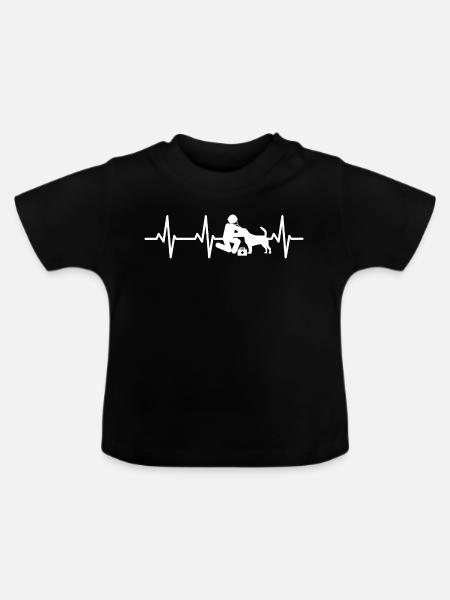 Veterinär Strichmännchen Herzlinie - Baby Bio-T-Shirt mit Rundhals - Schwarz