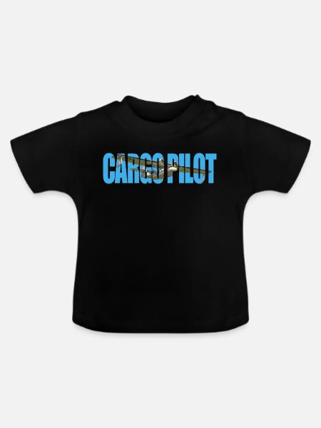 Cargo pilot PBY Catalina - Baby Bio-T-Shirt mit Rundhals - Schwarz