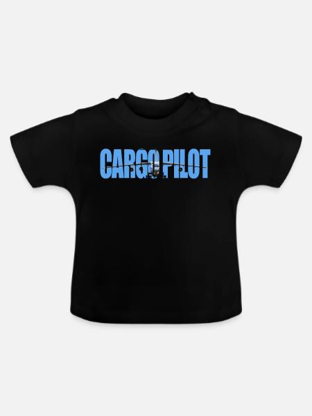 Cargo pilot IL-76 - Baby Bio-T-Shirt mit Rundhals - Schwarz