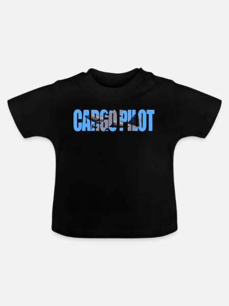 Cargo Pilot C-130 - Baby Bio-T-Shirt mit Rundhals - Schwarz
