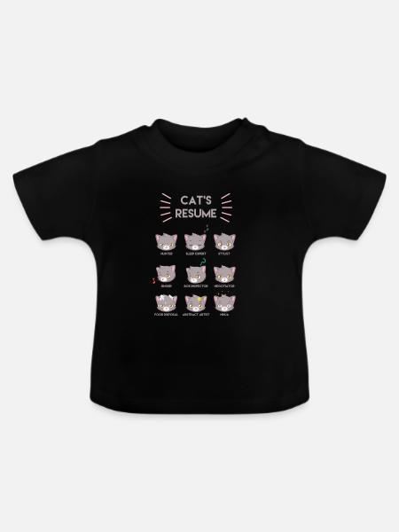 Lustige Katzen - Baby Bio-T-Shirt mit Rundhals - Schwarz