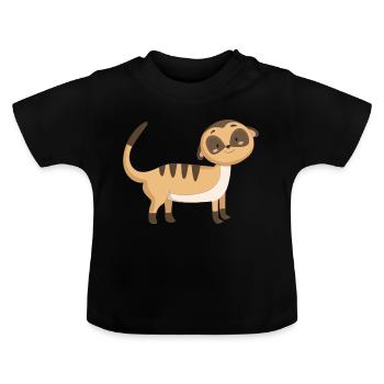 Scharrtier ground female - Baby Organic T-Shirt with Round Neck - black - Front