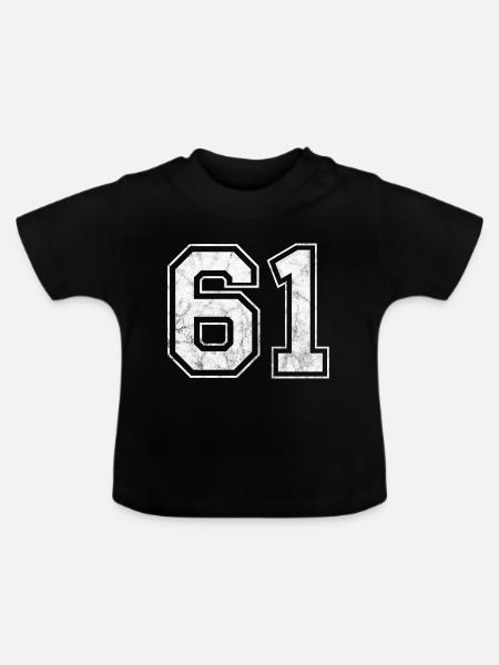 Anzahl 61 - Baby Bio-T-Shirt mit Rundhals - Schwarz