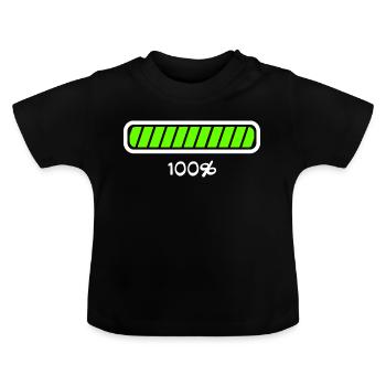 Ladebalken Aufladen Status - Baby Bio-T-Shirt mit Rundhals - Schwarz - Vorne
